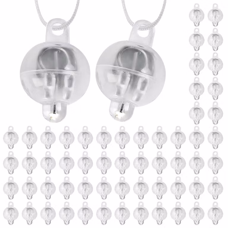Luci a LED a forma di palloncino con gancio, 60 pezzi, luce bianca fredda, 1,5 cm