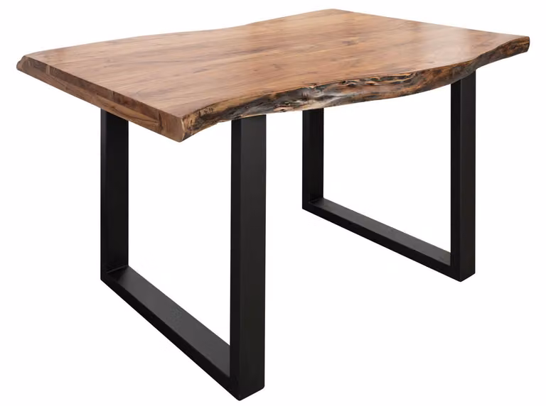 MASSIVMOEBEL24 | FREEFORM 5 Tavolo da pranzo in legno di acacia - laccato natur /gambe in ferro - antracite mat 140x90x77
