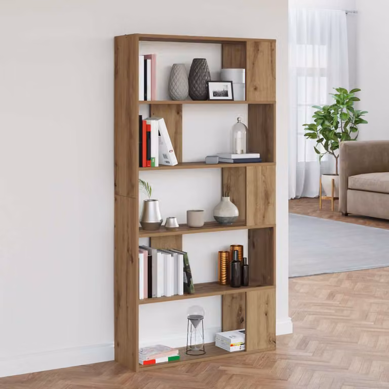 vidaXL Armadio per Libri Moderno in Legno MDF Marrone L: 80 cm, P: 24 cm, H: 159 cm