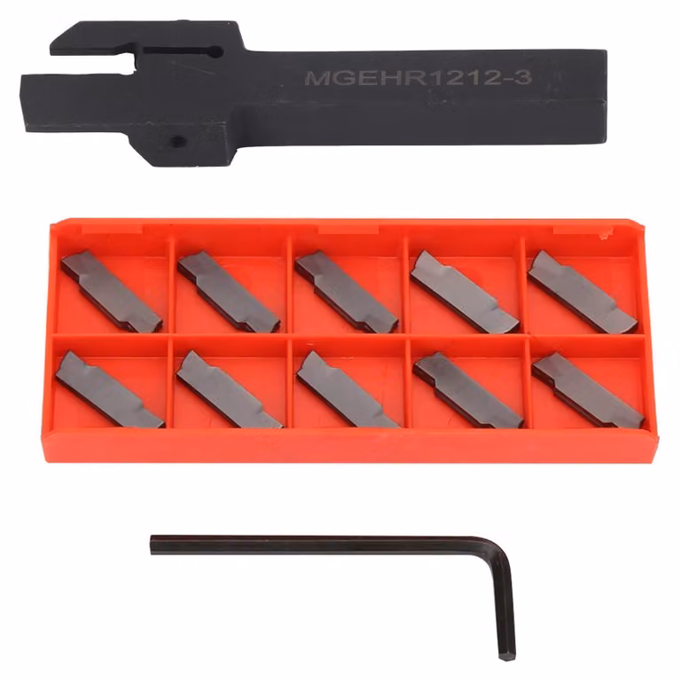 Tornio – Utensile di taglio per scanalature – Supporto per utensili di misurazione – Alta velocità di taglio – 12x12 mm – Materiale resistente – Maggiore efficienza di lavoro – ...