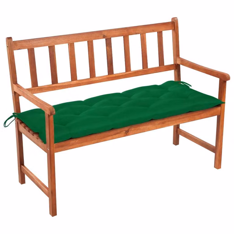 The Living Store Panca da giardino con cuscino 120 cm in legno massiccio di acacia