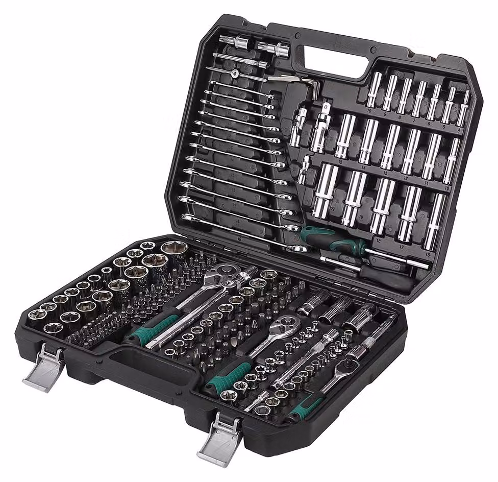 Set di utensili meccanici da 216 pezzi - Set di chiavi a bussola combinate - Acciaio cromo-vanadio - Con custodia