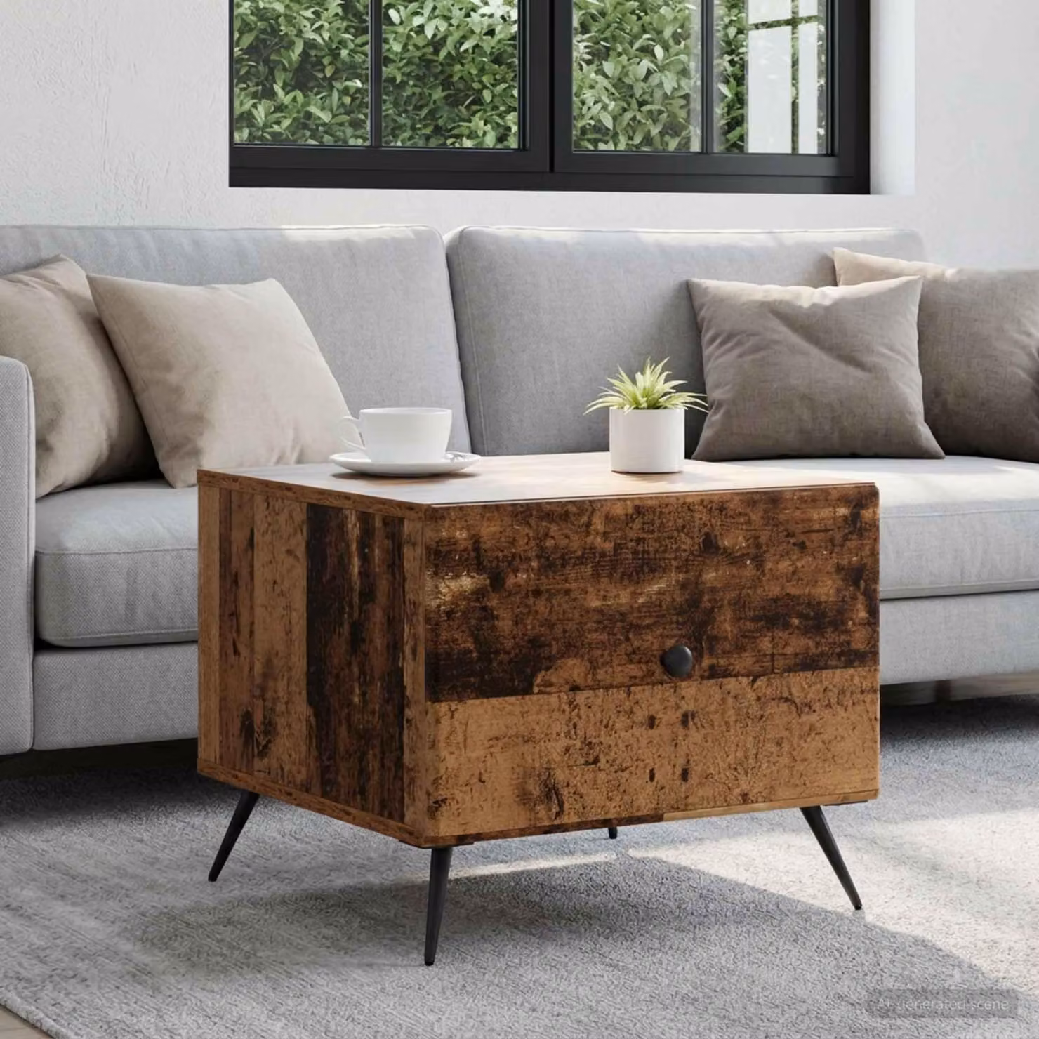 Maison Exclusive - Tavolino da caffè in legno di recupero, 49 x 50 x 40 cm, materiale: legno composito