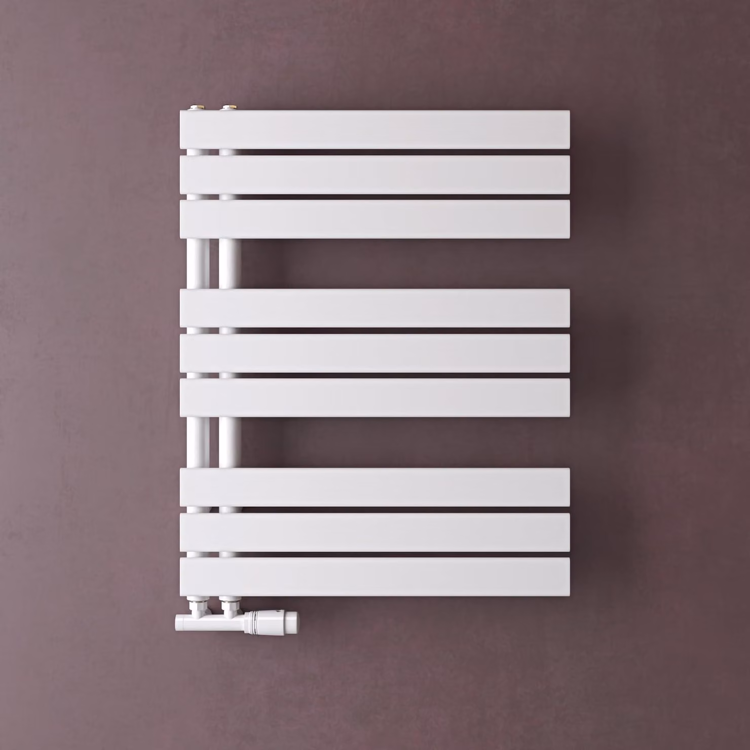 doporro Radiatore da Bagno 76x60cm, Radiatore Piatto Termoarredo da Bagno Riscaldamento Elettrico o da Acqua Calda FN Portasciugamani in Acciaio, Bianco