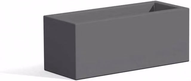 Vaso Fioriera Moderna di Design Monacis in Polimero Grigio per Interno ed Esterno L: 100 cm, P: 40 cm, H: 40 cm
