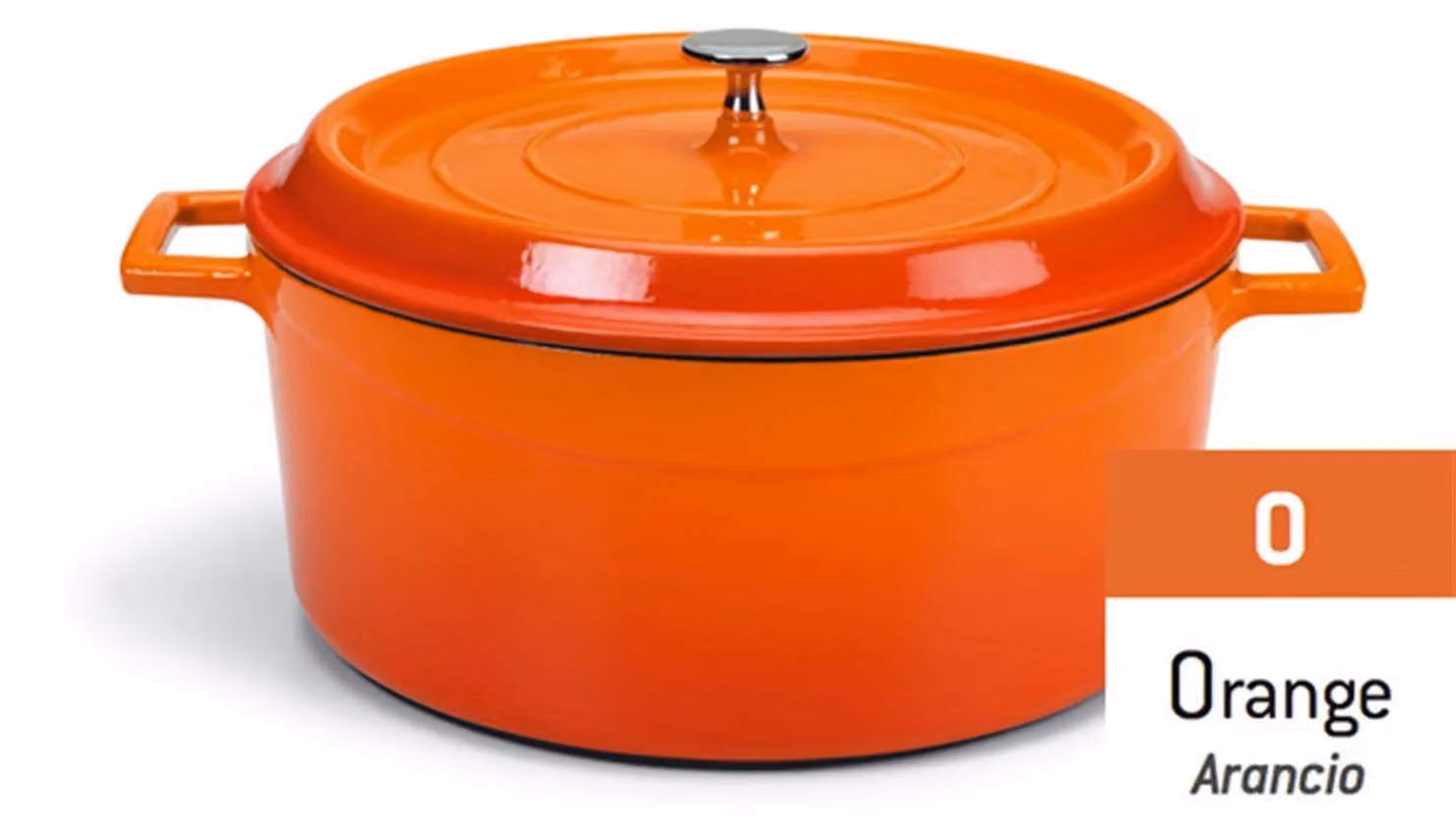 Casseruola in ghisa con coperchio e due maniglie Arancio, diam. 20cm