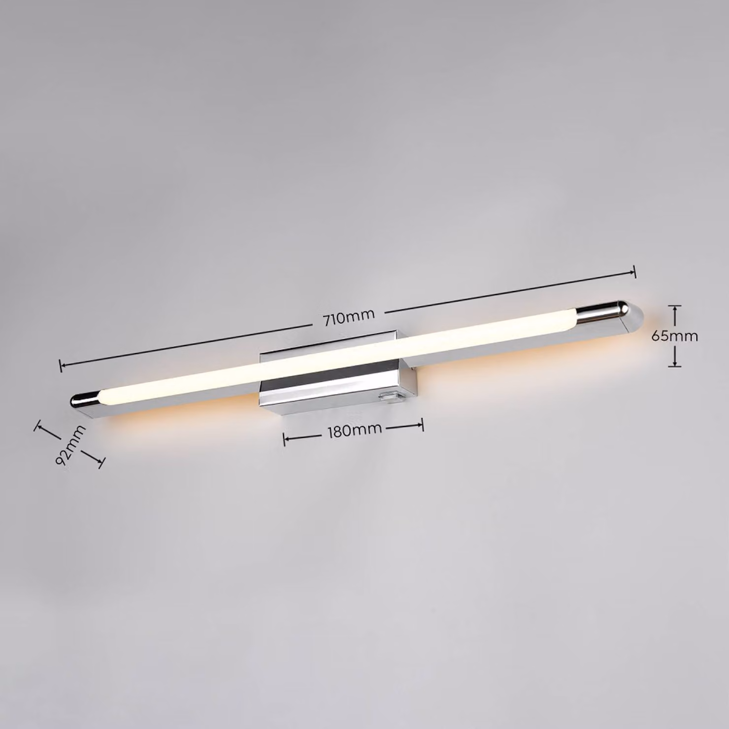 Trio Lighting Applique da parete Alberto, dimmerabile, Cromo / Argento, Bagno, Metallo, Moderno, Applique