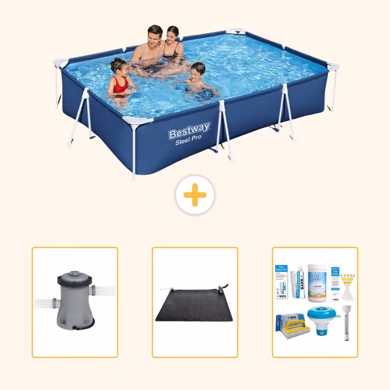 Bestway Steel Pro, piscina rettangolare - 300x201x66 cm - 4 pezzi - Modello S22727