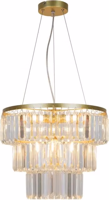 Lampadario Tiffany glamour cristallo oro Ø40 4xE14