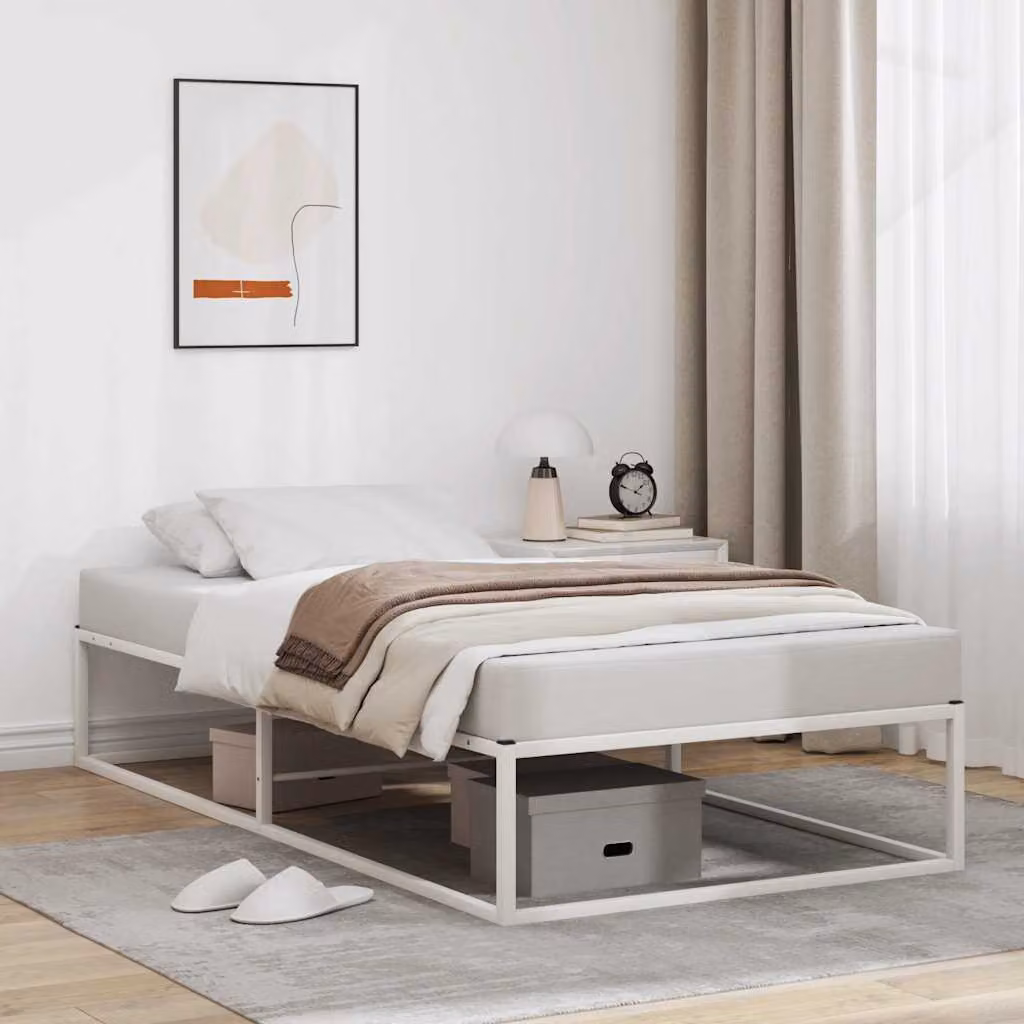 Giroletto vidaXL in metallo bianco con struttura rigida L/P/H: 100 x 200 x 32,5 cm