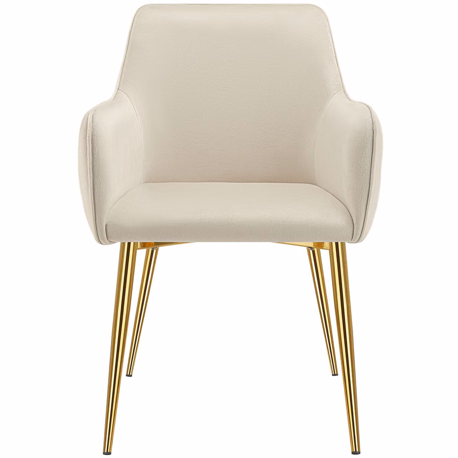 Set di 2 poltrone Avane TecTake GmbH in velluto beige con design scandinavo per soggiorno, cucina o sala da pranzo, L: 63,5 cm, P: 55,0 cm, H: 86,5 cm – 3
