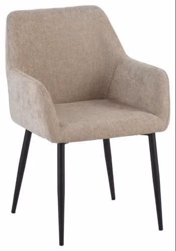 Poltrona Shirley Casa Collection in tessuto beige con braccioli – 1