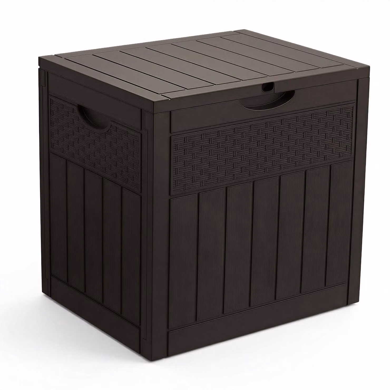 VOUNOT® 126L Cassetta da giardino, 56 x 43 x 53 cm, effetto rattan marrone