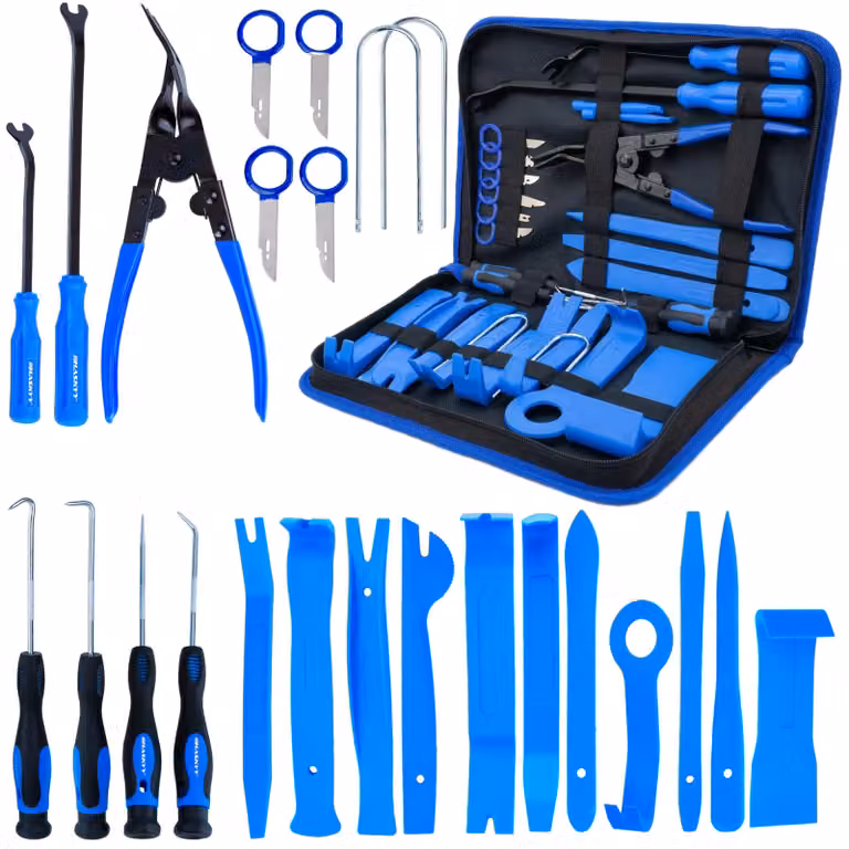 Set di 24 utensili per lo smontaggio di automobili – per rivestimenti e pannelli