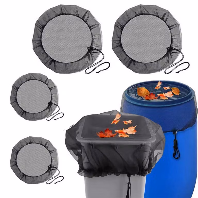 Coperture per bidoni della spazzatura, rete, confezione da 4 pezzi, dimensioni 100-150 cm, con cordoncino, in poliestere
