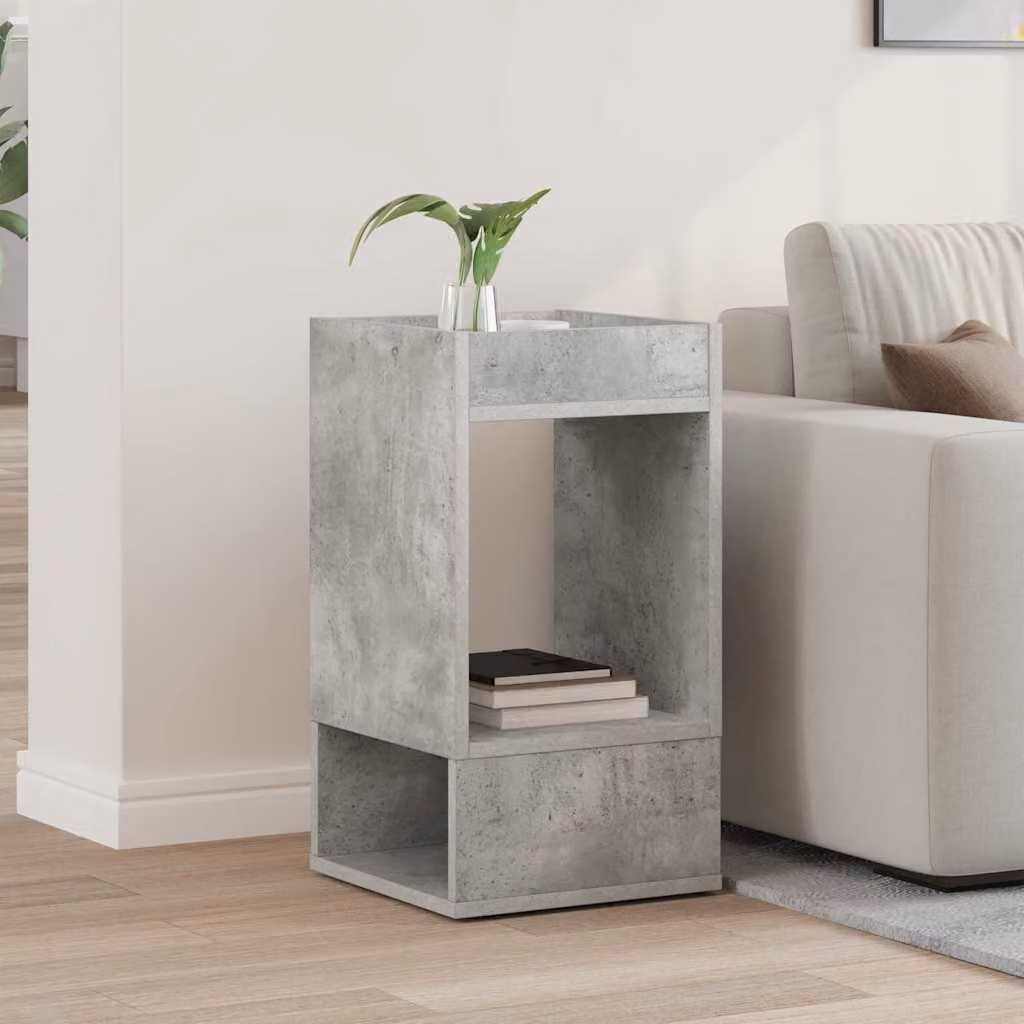 Tavolino moderno vidaXL in legno ingegnerizzato grigio, L/P/H: 30 x 30 x 56 cm