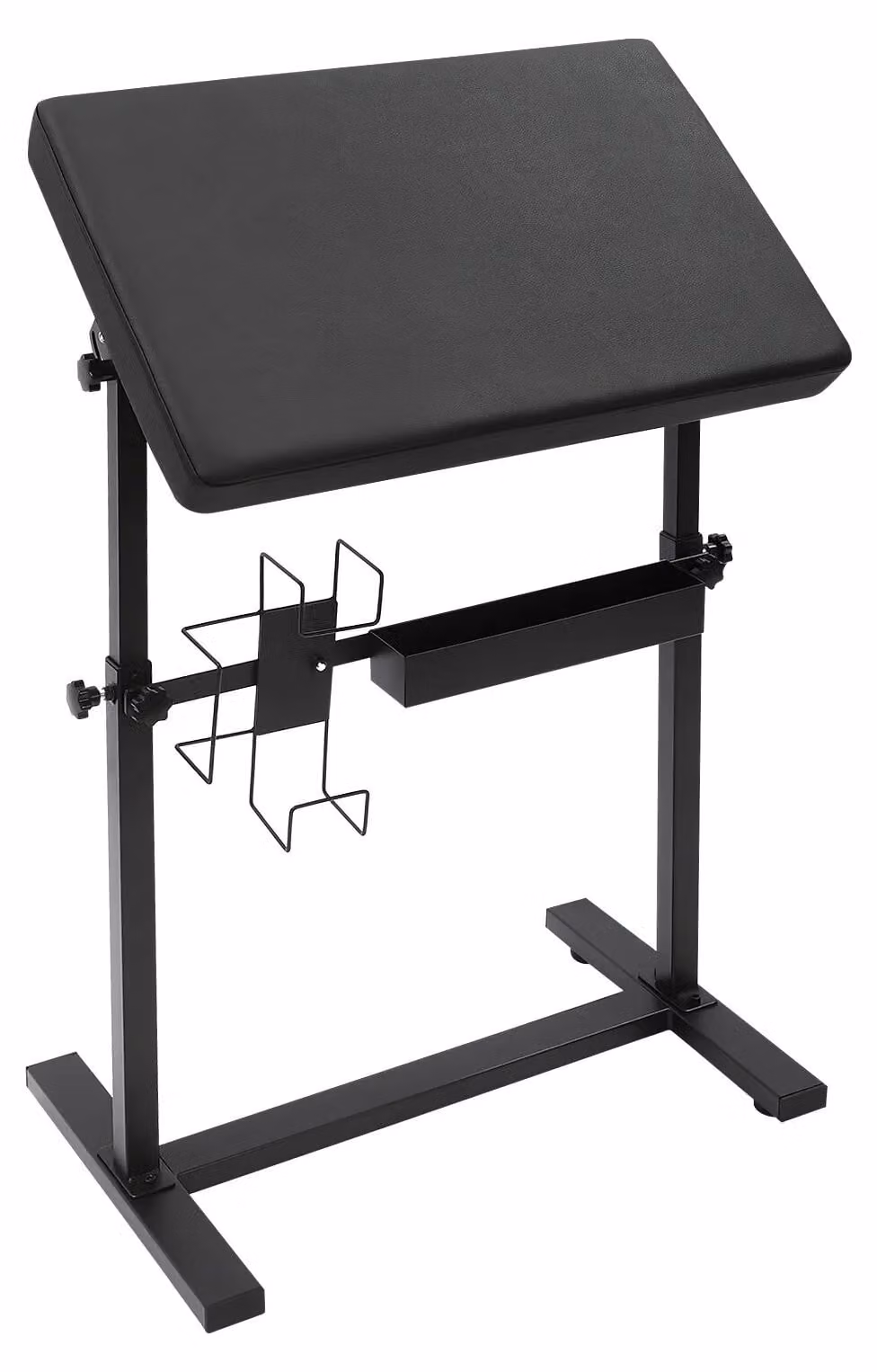 Bracciolo per tatuaggi con supporto - Regolabile - Struttura in metallo - Imbottitura confortevole inPoliuretano- Scomparto portaoggetti - 60 x 40 cm - Nero