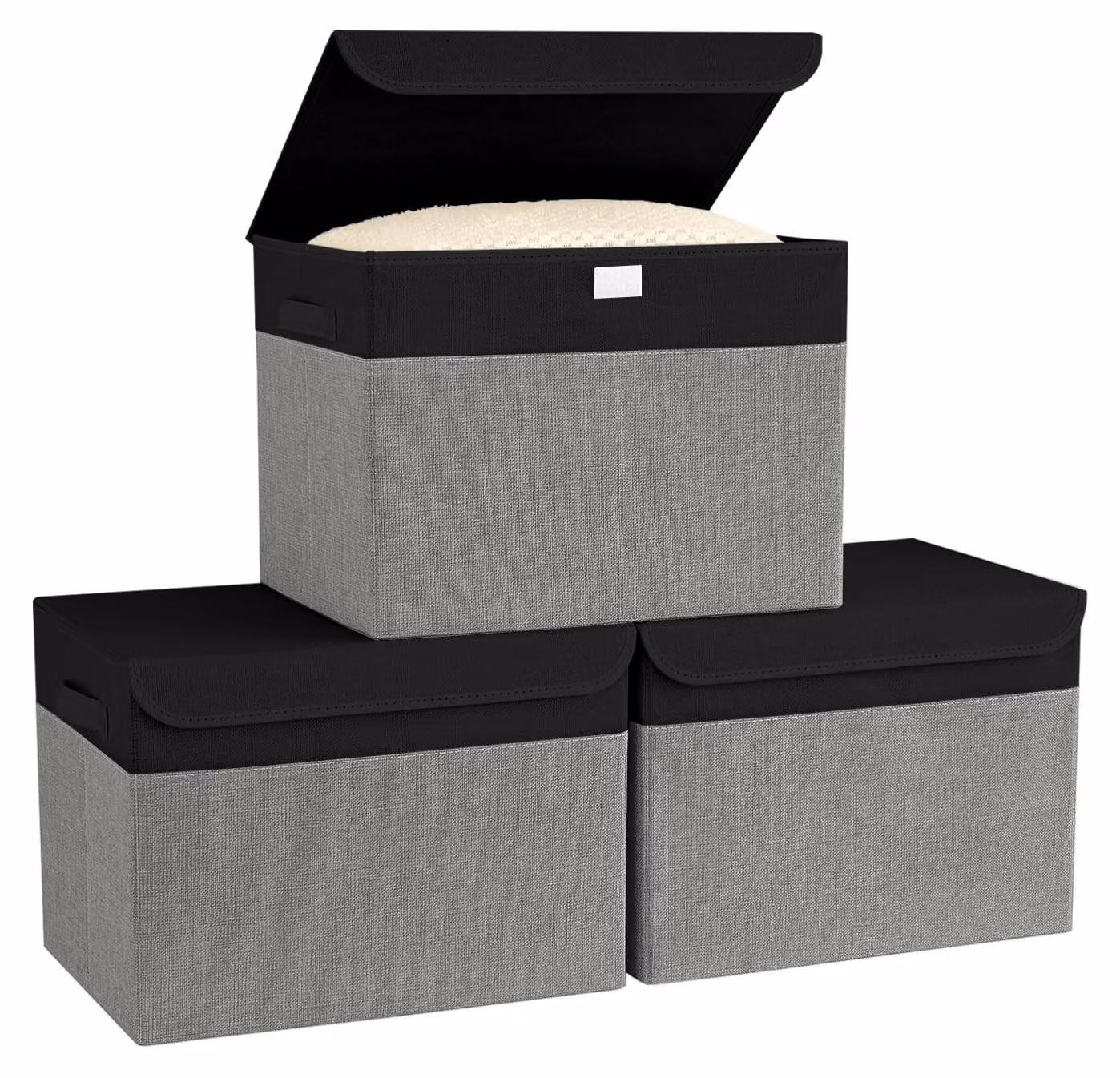 Set di 3 contenitori pieghevoli con coperchio