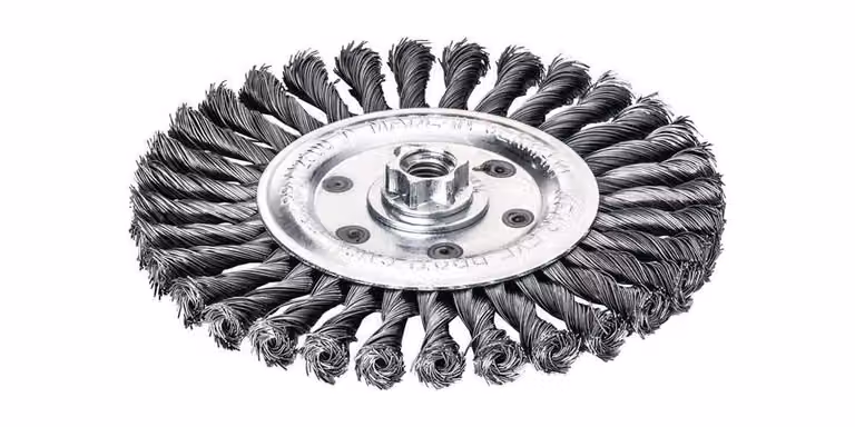 Spazzola rotonda D.125mm spessore filo 0,50mm STA liscio 14mm 12500min-¹ 1 LESSMANN