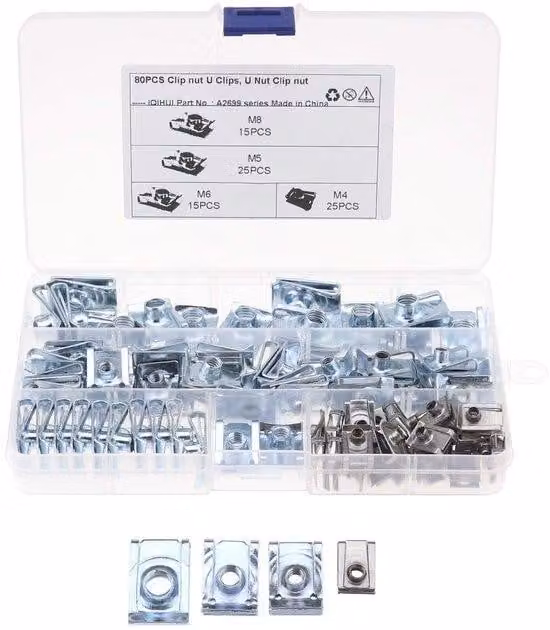Set di 80 cacciaviti a forma di "U" in metallo, per viti M4, M5, M6 e M8