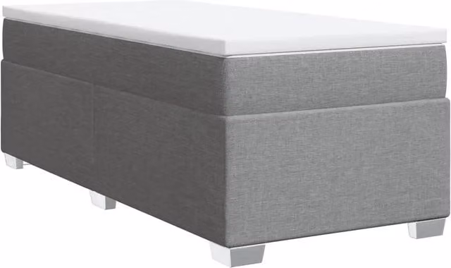 Letto singolo | Letto per adulti | Giroletto a Molle con Materasso Grigio Chiaro 90x190 cm Tessuto