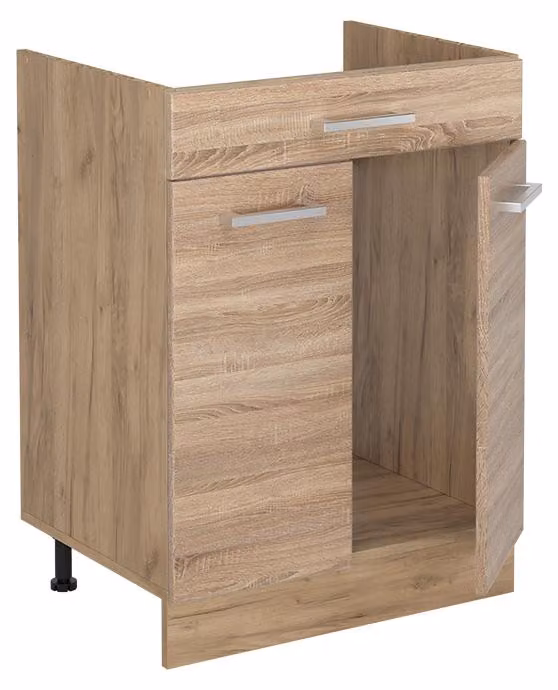 Mobiletto base cucina Vicco R-Line Sonoma/Rovere dorato 60 cm con cassetto senza piano di lavoro, Model 61222