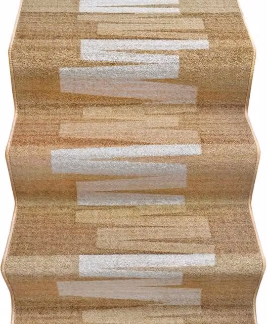 Passatoia EMMEVI MV Beige con motivo Zig Zag, lavabile e antiscivolo, ideale per corridoio, cucina o scale, L: 67 cm x P: 950 cm