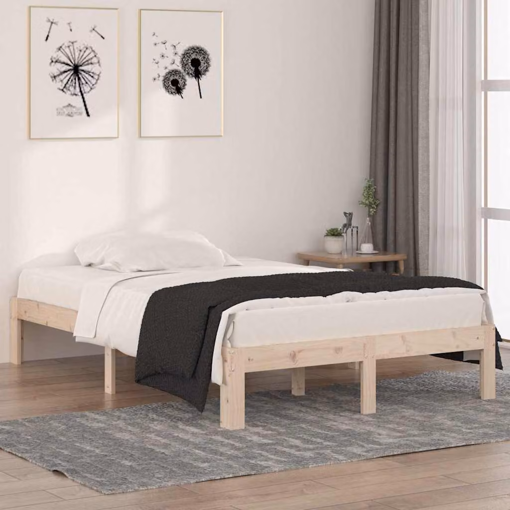 Giroletto vidaXL in legno massello di pino rustico con doghe piatte L: 120 cm, P: 200 cm