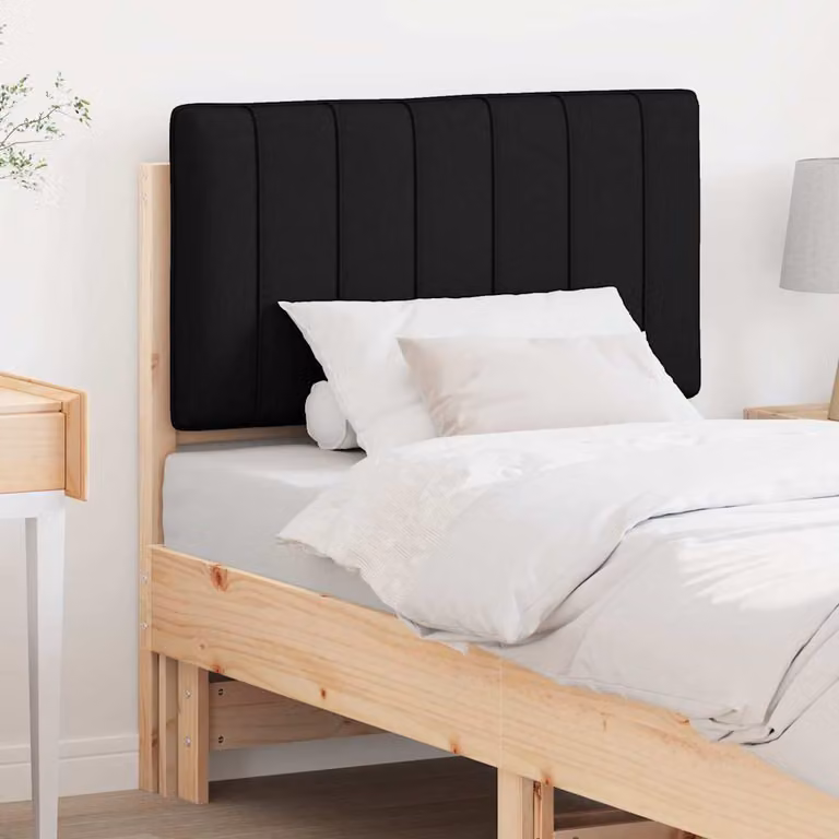 Testiera imbottita vidaXL in pino massello, Marrone e Nero, L: 80 cm