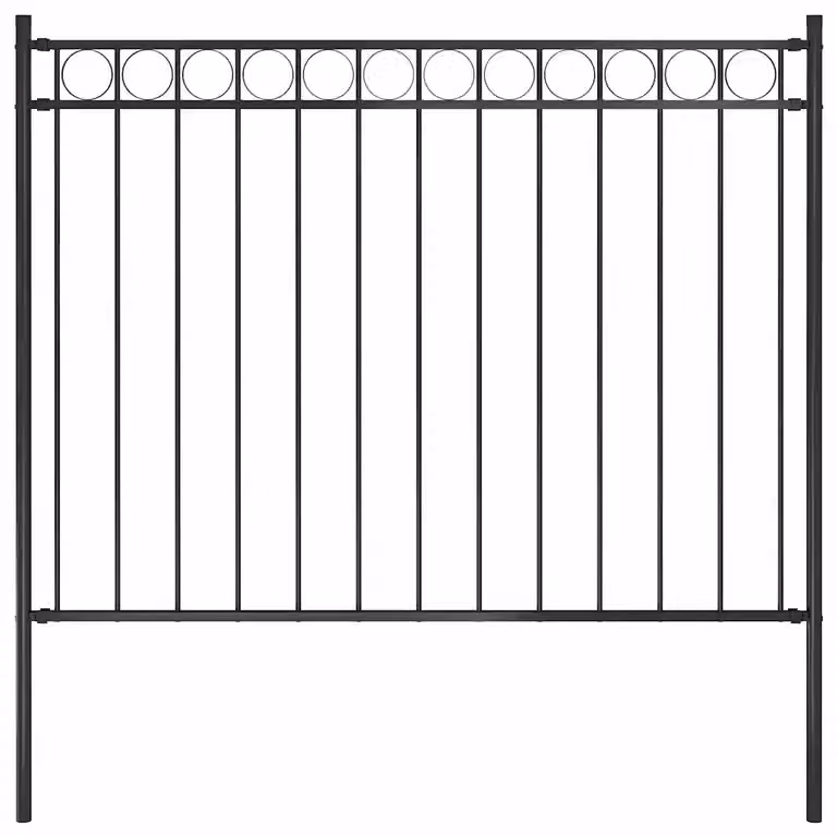 Recinzione da giardino vidaXL ASSEN in acciaio nero L: 170 cm, H: 120 cm