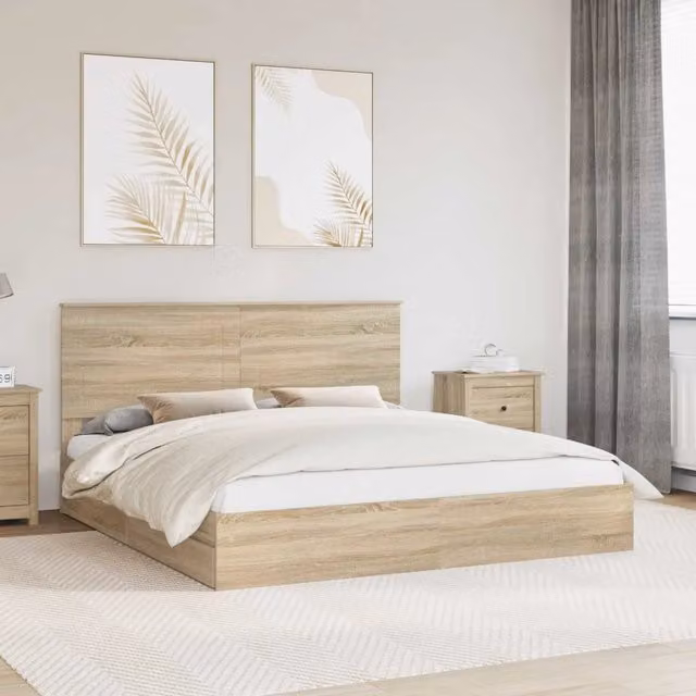 Letto con Contenitore con cassetto Rovere Sonoma 180 x 200 cm 3409526