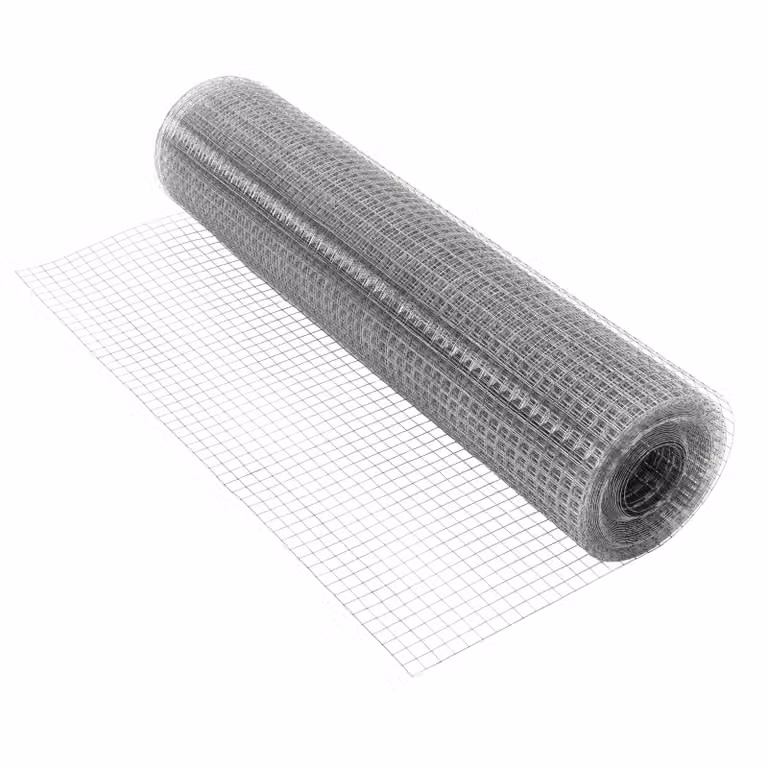 ECD Germany Rete metallica per voliere argento 12x12 mm, 1x10 m, spessore 0,7 mm, acciaio zincato, recinzione a 4 angoli rete metallica saldata recinzione a rete metallica