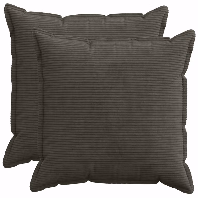 Set di 2 federe vidaXL HOUTEN in velluto a coste, colore antracite, 80 x 80 cm