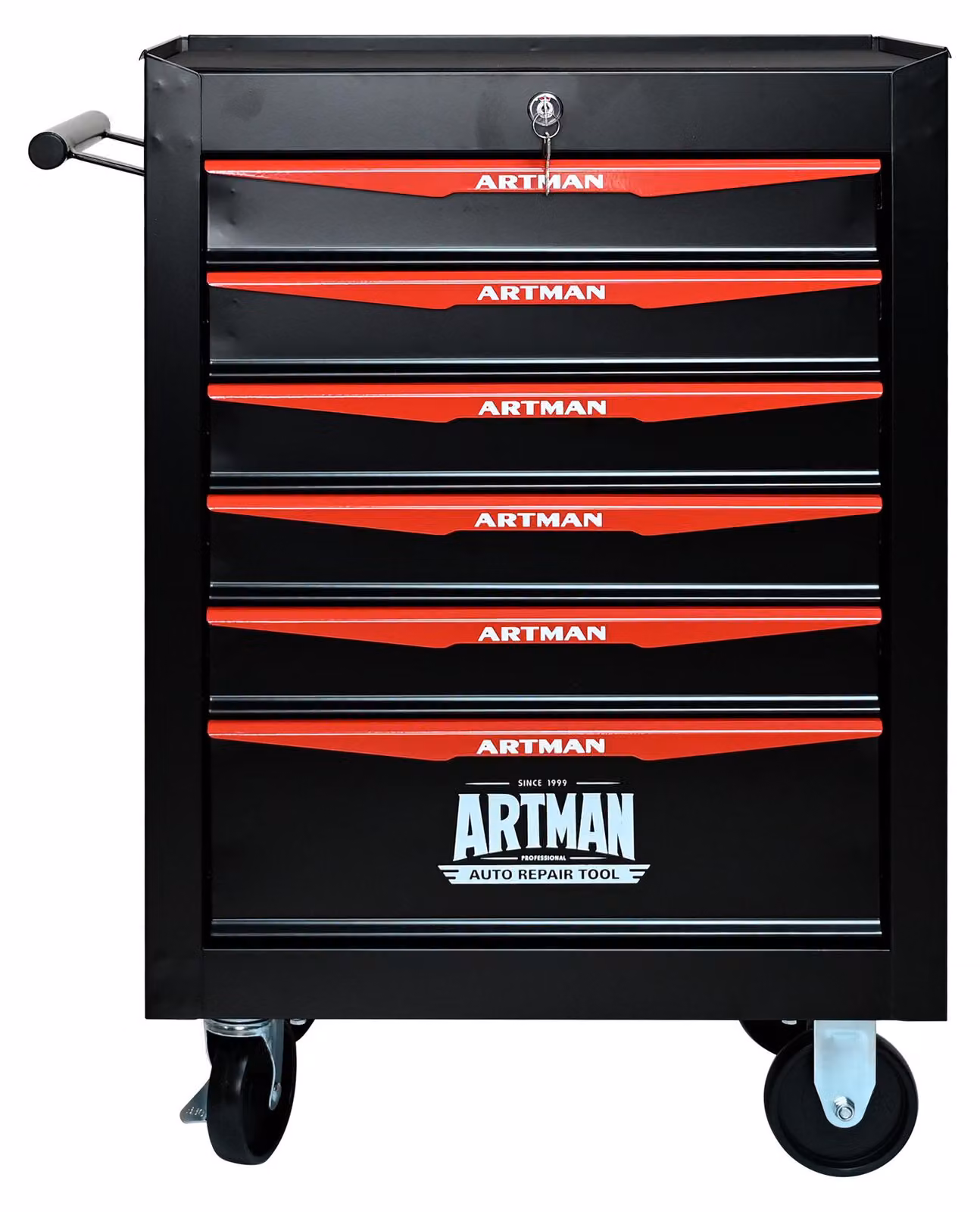 Carrello per attrezzi, acciaio con rivestimento a polvere, dimensioni 91 x 46 x 81 cm, 6 cassetti, dotato di 4 ruote girevoli, guide con cuscinetti a sfera