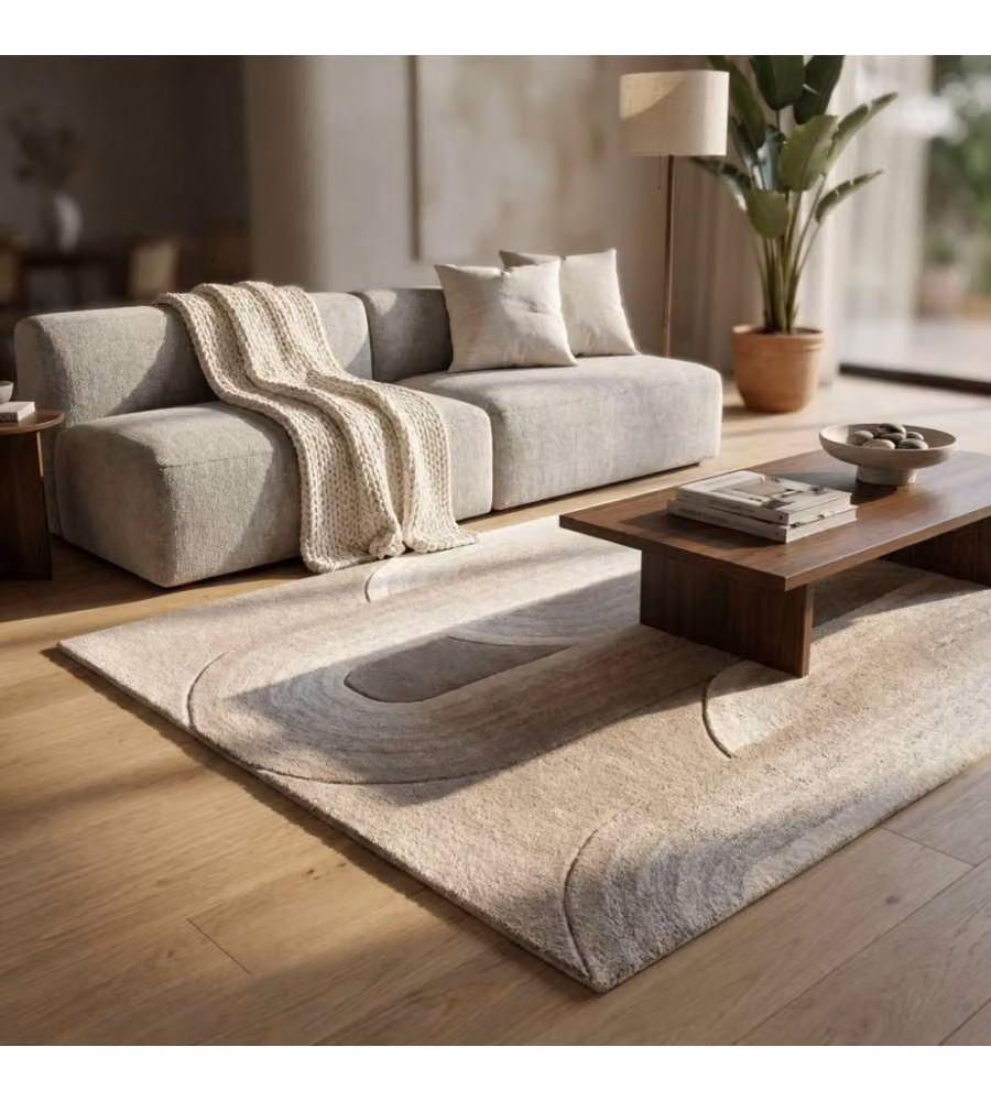 Cosma Tappeto Hugues Rettangolare Lana Tortora 120x180 cm Moderno Fisso