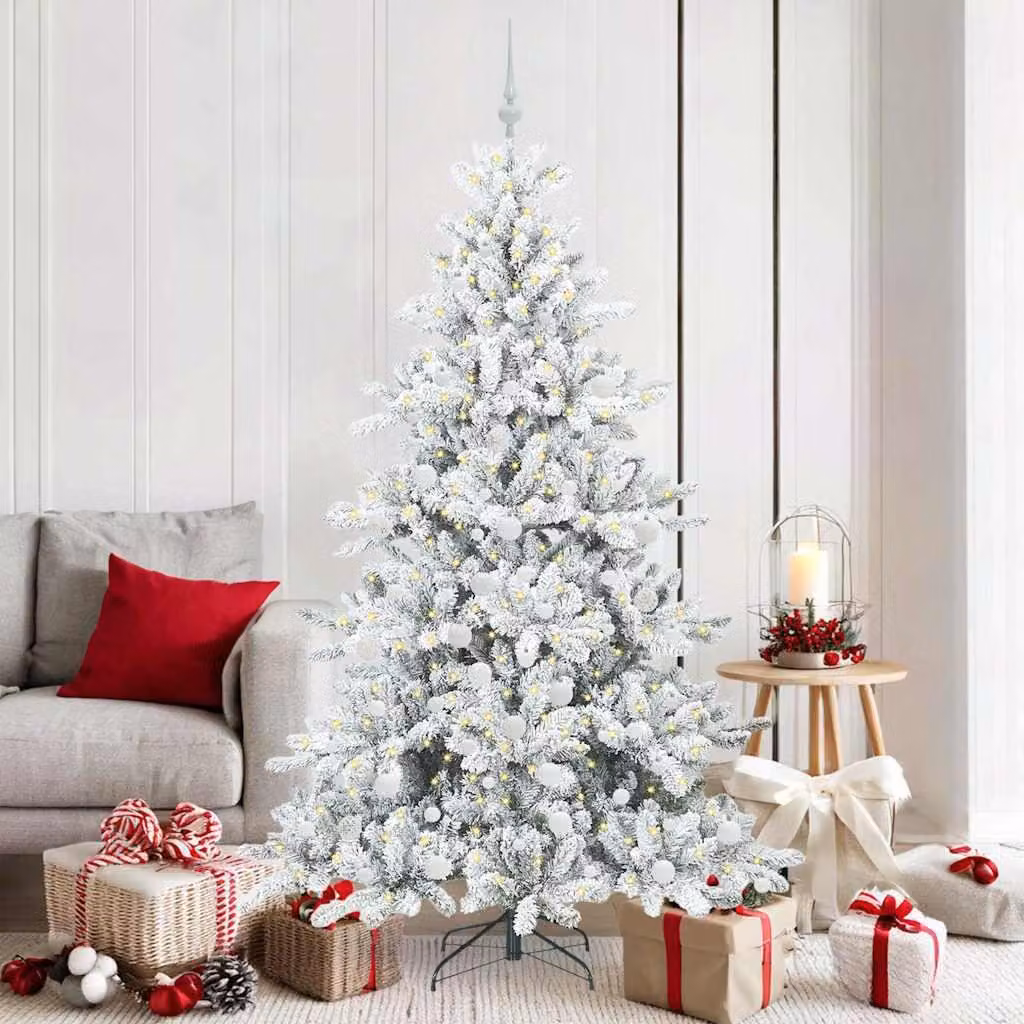 Maison Exclusive - Albero di Natale artificiale pieghevole, bianco, 180 cm, in PVC e acciaio