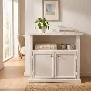 Mobile porta TV KIVIO in legno stile shabby chic bianco opaco L: 84 cm, P: 40,5 cm, H: 75 cm – 2