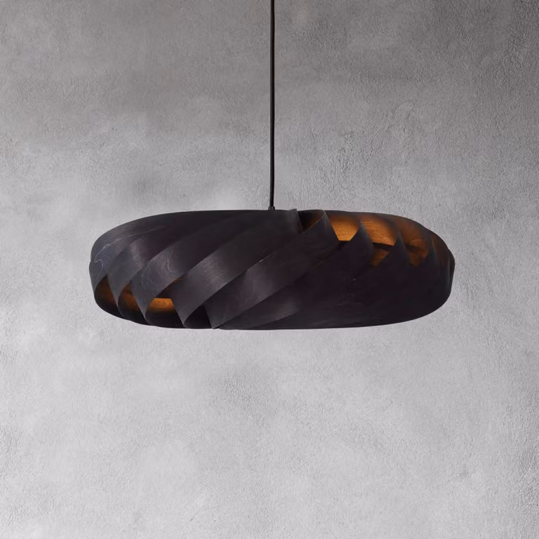 Tom Rossau Lampada a sospensione TR5, dimmerabile, Nero, Soggiorno / Sala da pranzo, Legno, Scandinavo, Lampada a sospensione