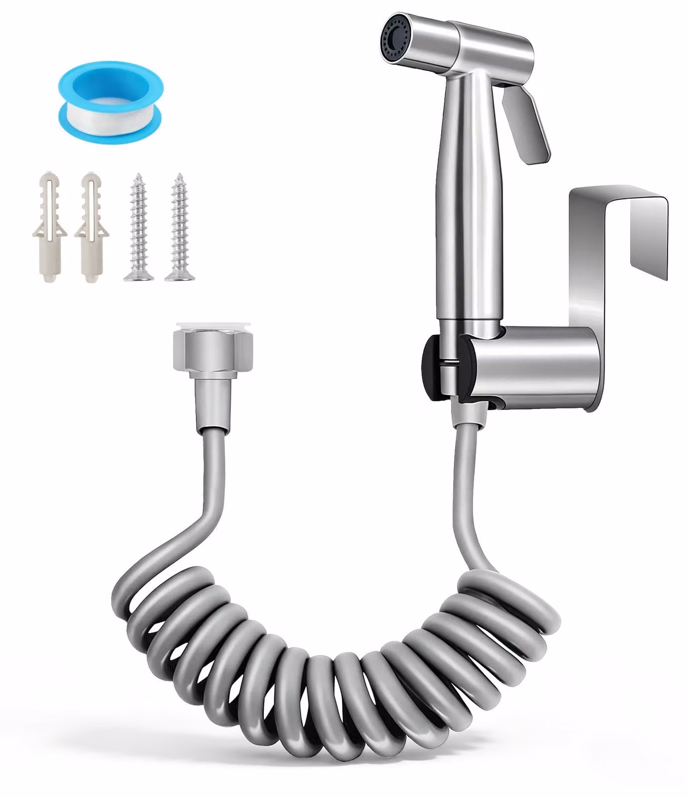 Set per bidet con doccetta, tubo flessibile e supporto