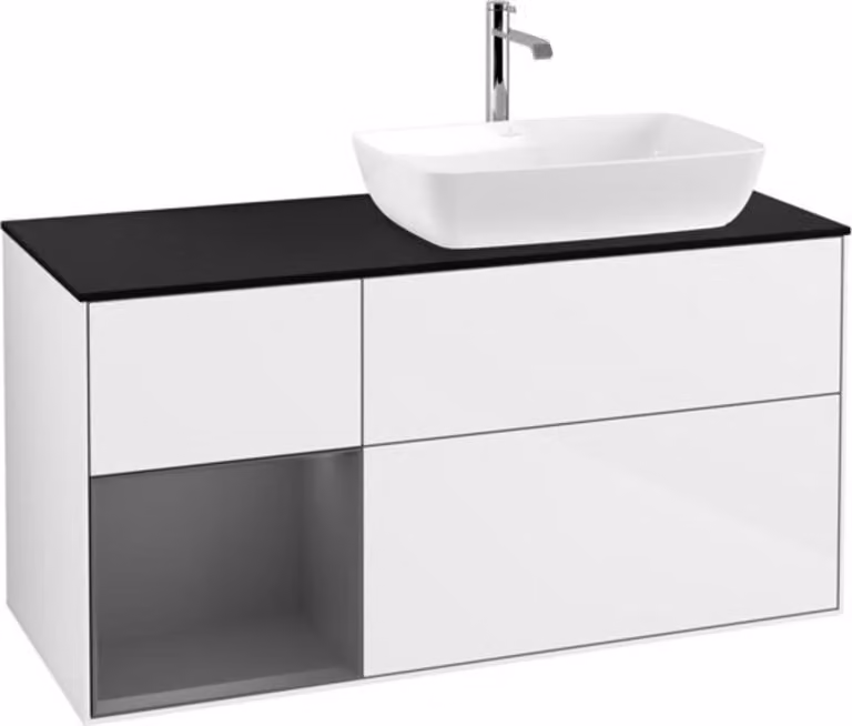 V&B illuminazione da parete del mobile Finion 120cm, Pl b m, Rg A m Lac, glo wh. Lac