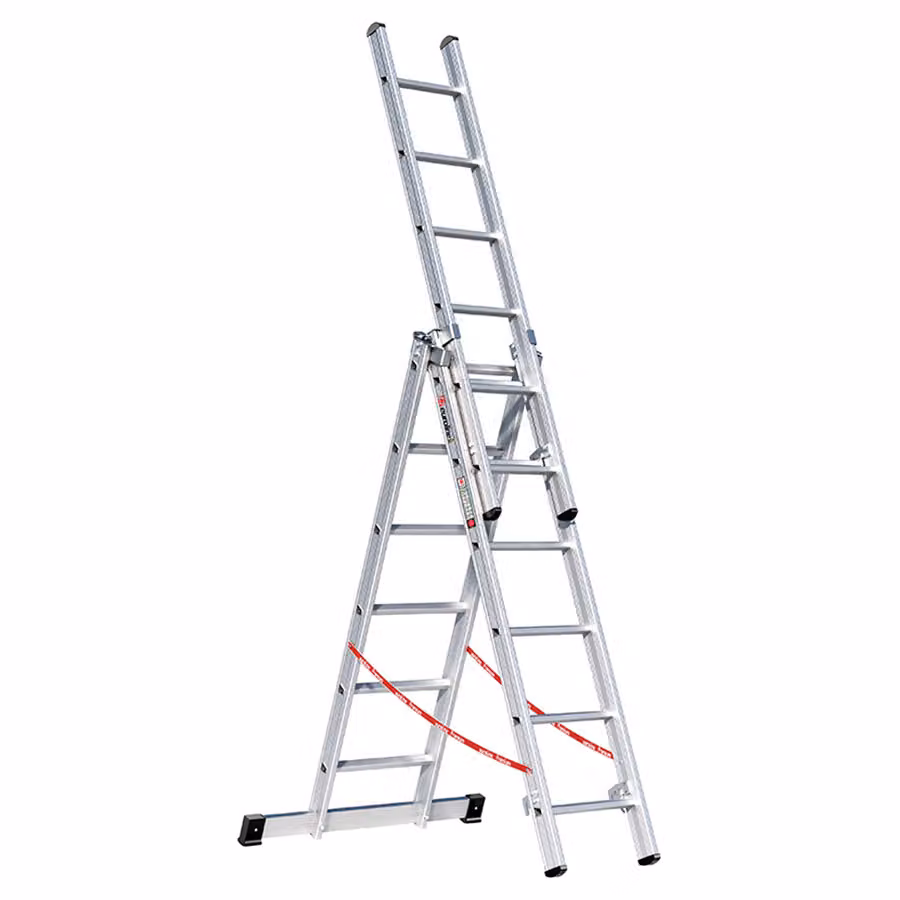 Scala multiuso in alluminio, a 3 sezioni con 3x6 pioli 3071106