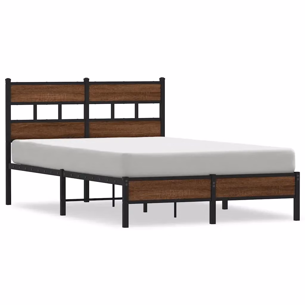 Struttura Letto Design Mania in Rovere Marrone con Telaio in Metallo e Doghe Rigide L/P/H: 120 x 200 x 91.5 cm – 2
