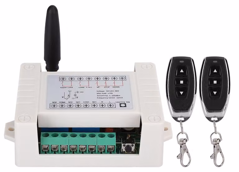 Telecomando wireless, motore a 2 canali, cancello stradale avanti e indietro, porta elettrica, due controller con interruttore