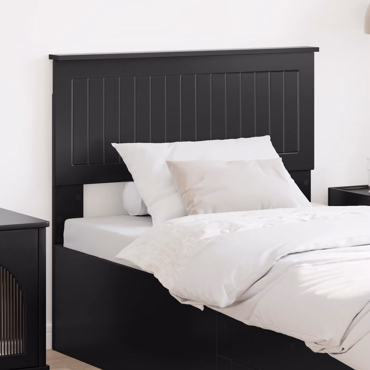 Testiera per letto moderna vidaXL in legno ingegnerizzato rovere nero