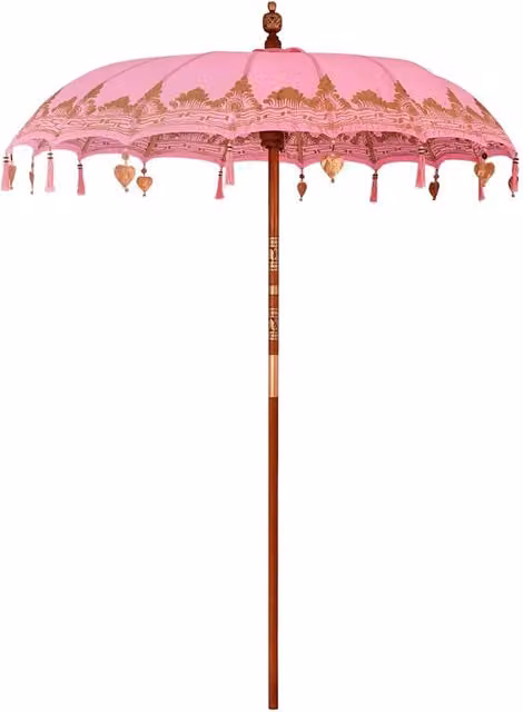 Ombrellone balinese rotondo 185 x 185 x 260 cm elegante fascino naturale decorativo in cotone rosa 02_0058823