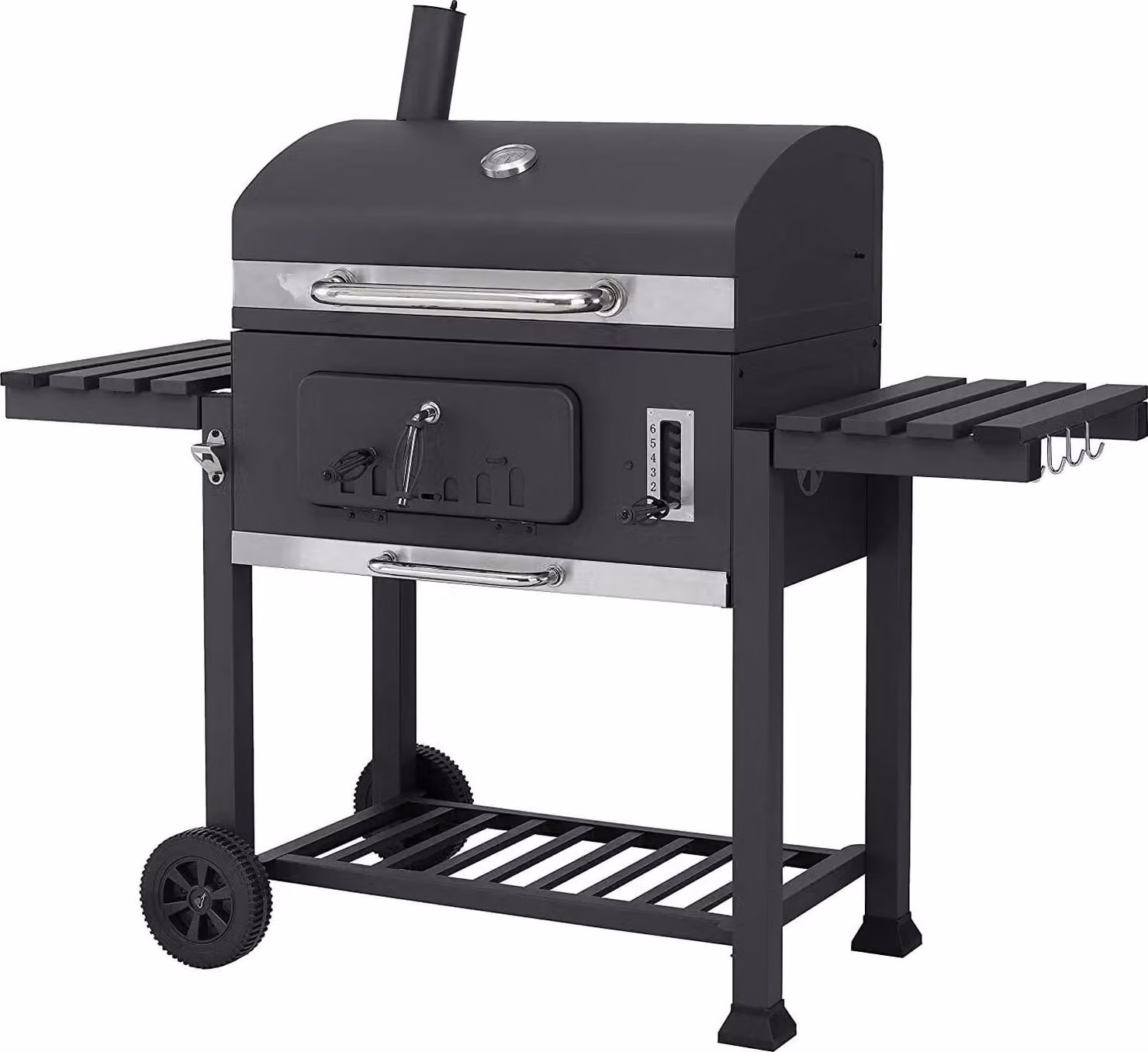 Griglia a carbone per barbecue - Carrello per barbecue - Superficie di griglia extra large - Per 6+ persone - Ferro verniciato a polvere - Con ruote