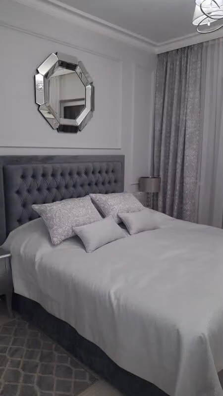 Chesterfield Bett Polster Doppel Hotel Betten Schlafzimmer 140x200cm Grau