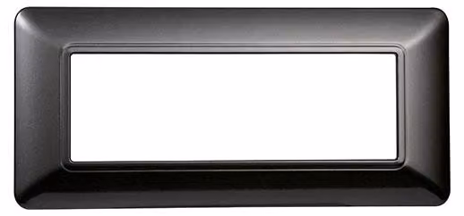 Placca compatibile Bticino Matix 6 moduli plastica colore acciaio scuro