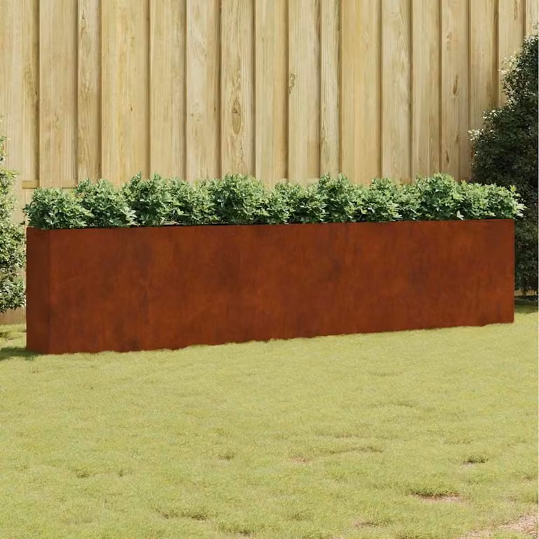 Fioriera Rialzata da Giardino vidaXL in Acciaio Corten Marrone L: 360 cm, P: 40 cm, H: 80 cm