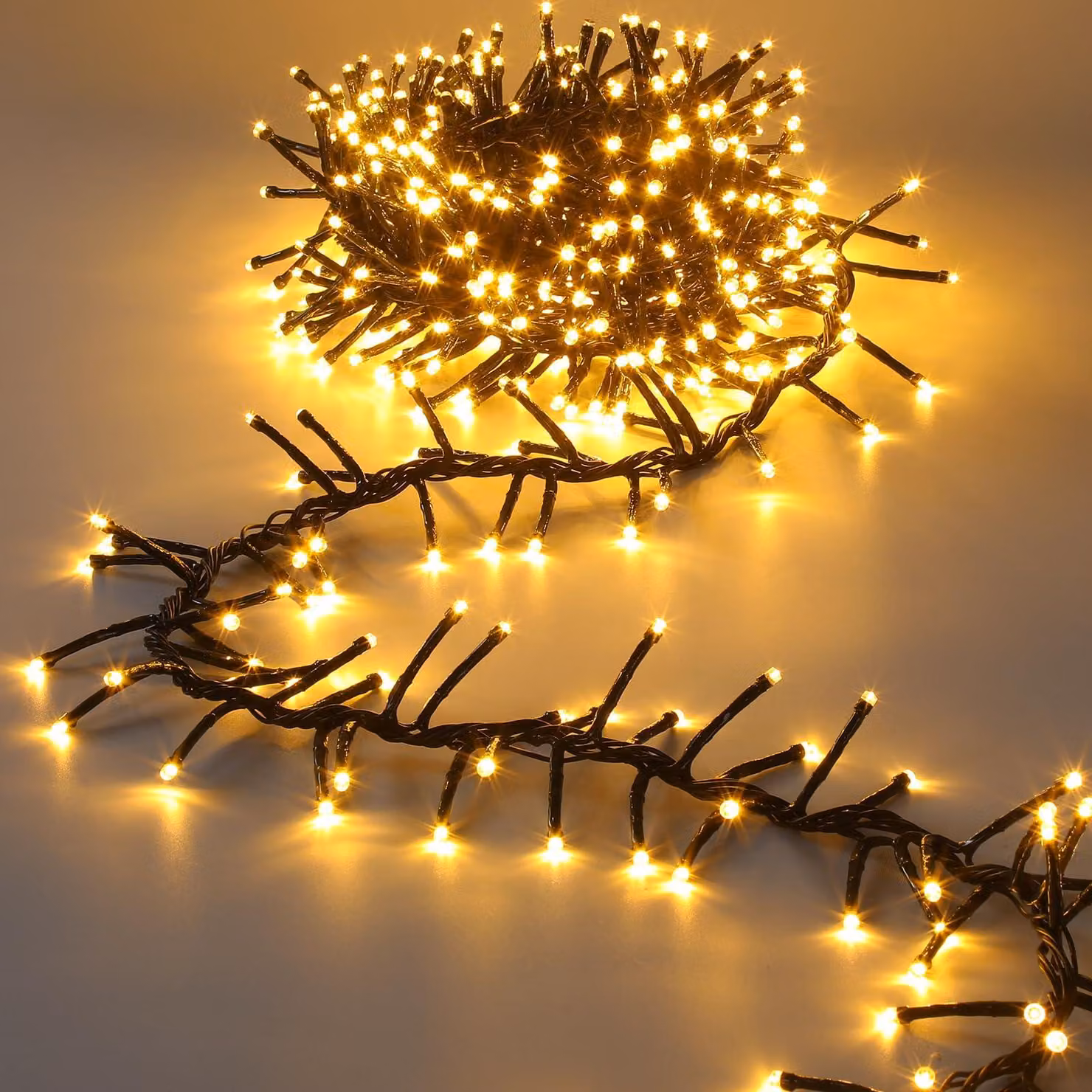 Catena luminosa 3M con 300 LED, luce bianco caldo, grado di protezione IP44, timer, 8 modalità